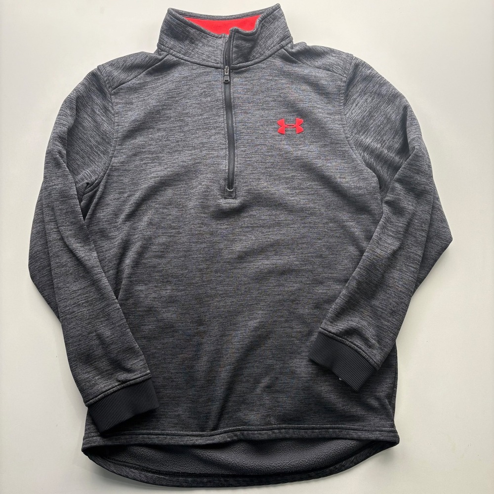 Under Armour‎ ColdGear Men's S Gray Heathered 1/4 Zip Fleece Pullover Sweatshirt